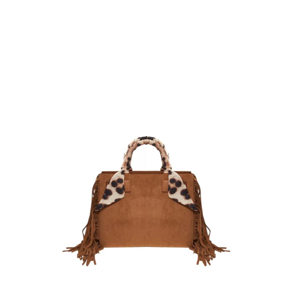 Rue Madam Canyon Mini Tote Fringes Suede Cognac Donna