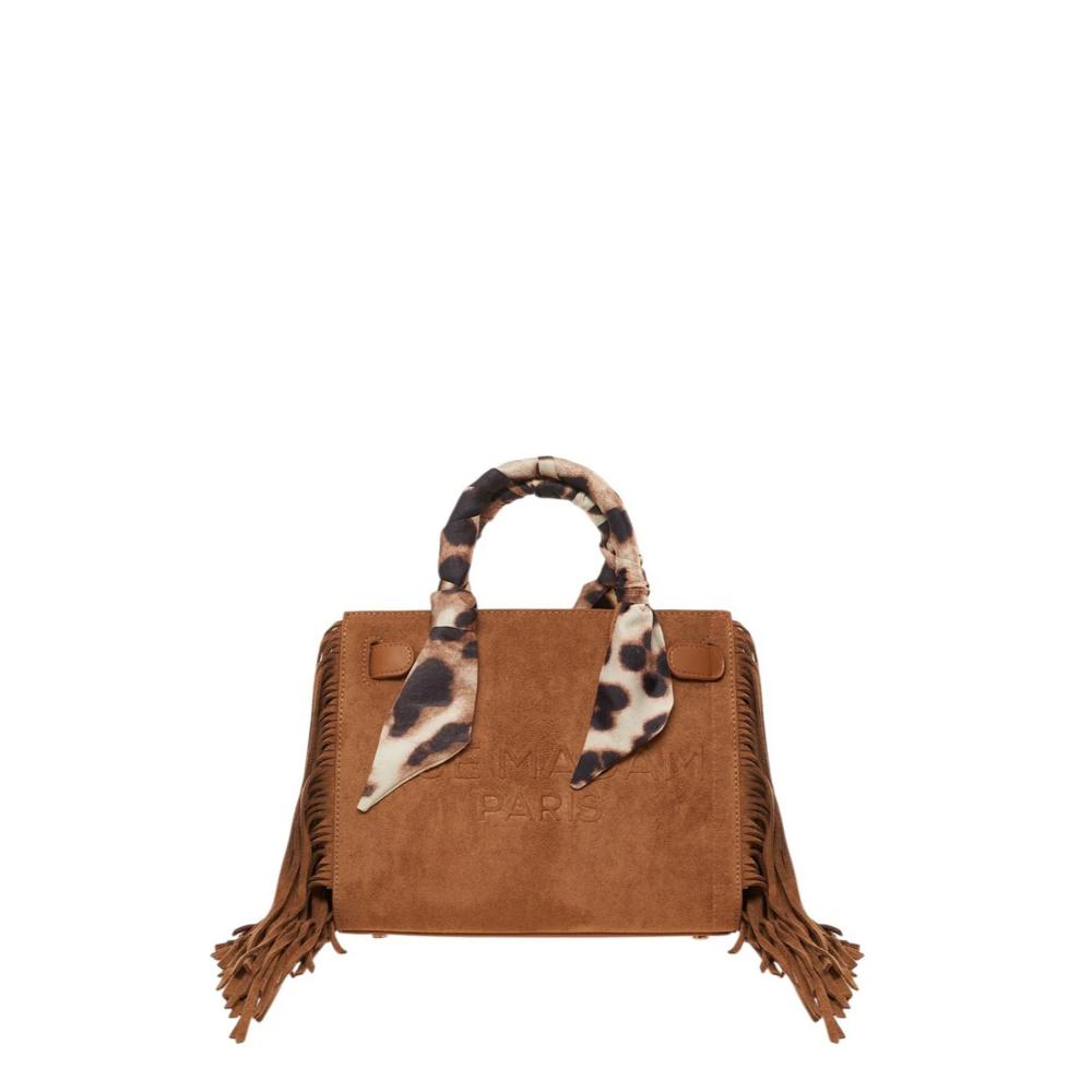 Rue Madam Canyon Mini Tote Fringes Suede Cognac Donna