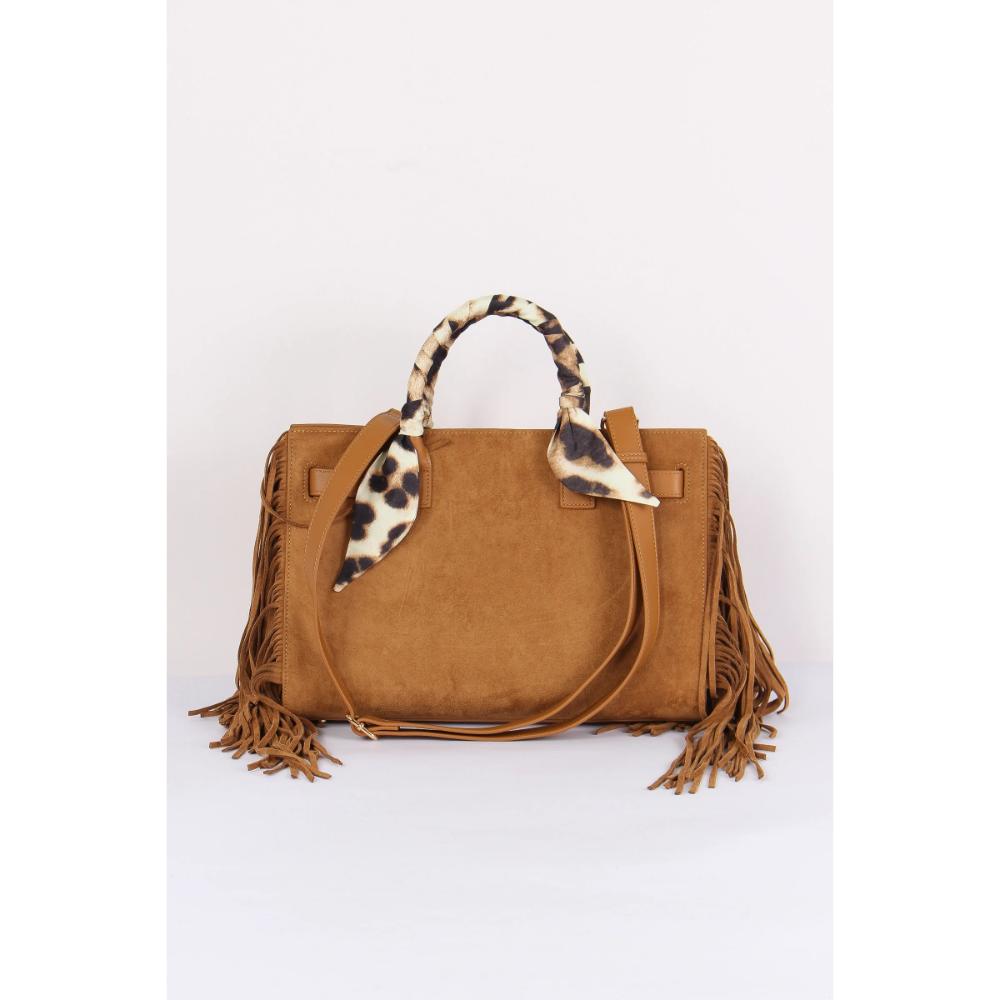 Rue Madam Canyon Tote Fringes Suede Cognac Donna