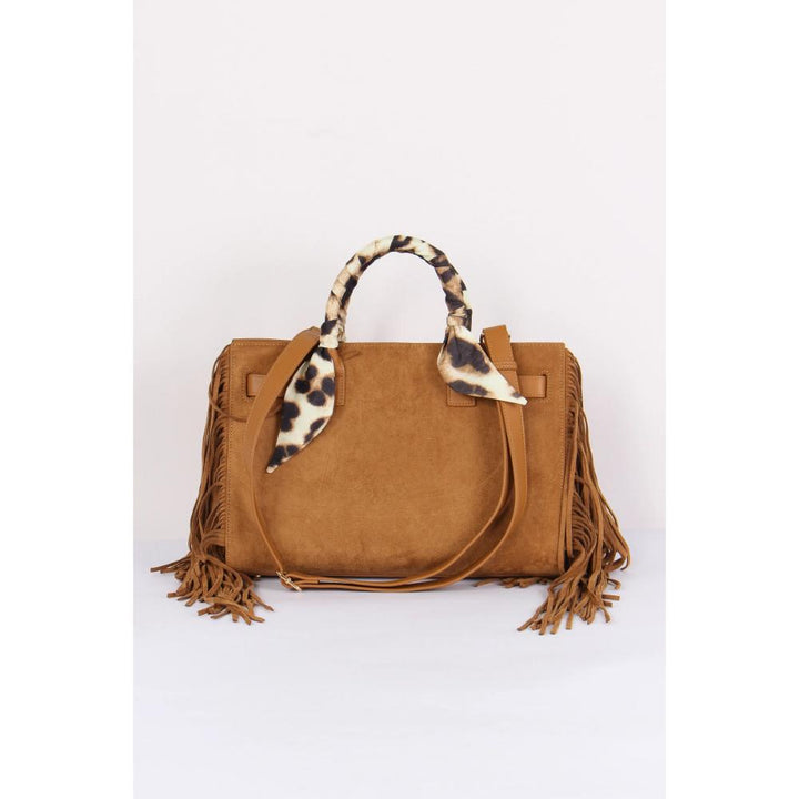 Rue Madam Canyon Tote Fringes Suede Cognac Donna