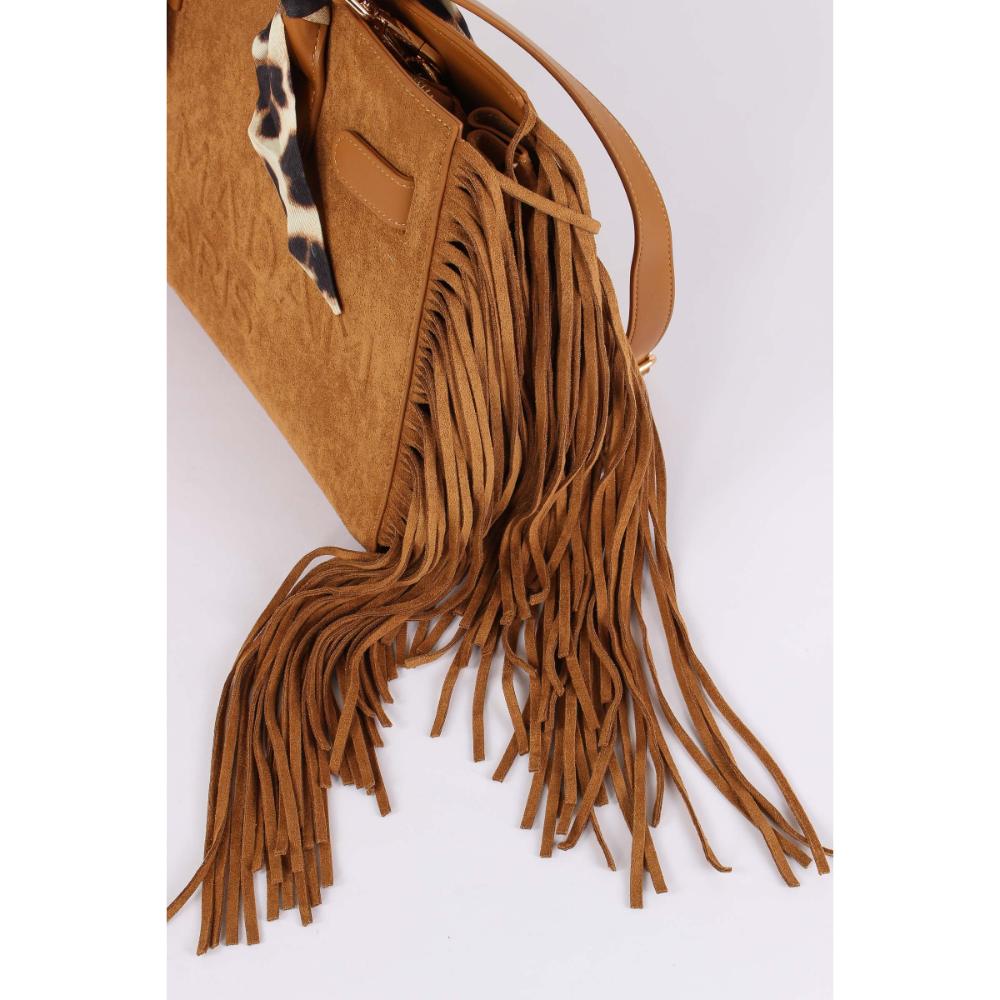 Rue Madam Canyon Tote Fringes Suede Cognac Donna