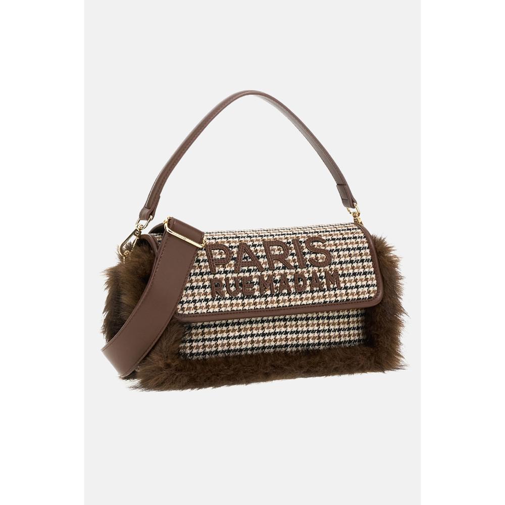 Rue Madame Megeve Shoulder Borsa Tracolla Pied De Poule Donna