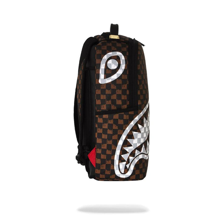 Sprayground Zaino Brown And Cream Drip Check Shark Backpack