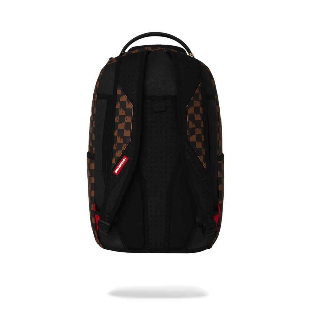 Sprayground Zaino Brown And Cream Drip Check Shark Backpack
