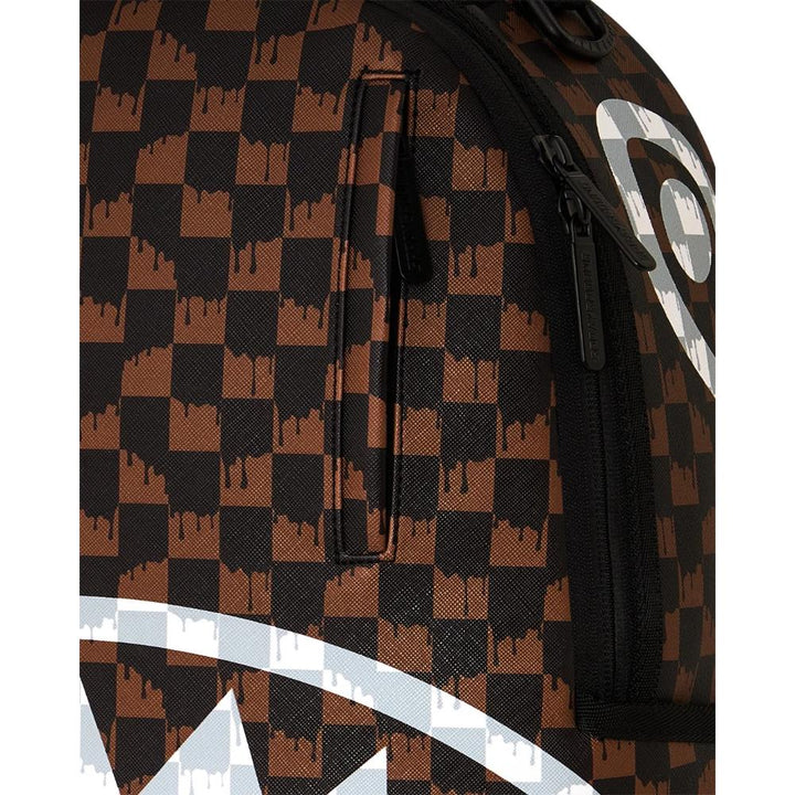 Sprayground Zaino Brown And Cream Drip Check Shark Backpack