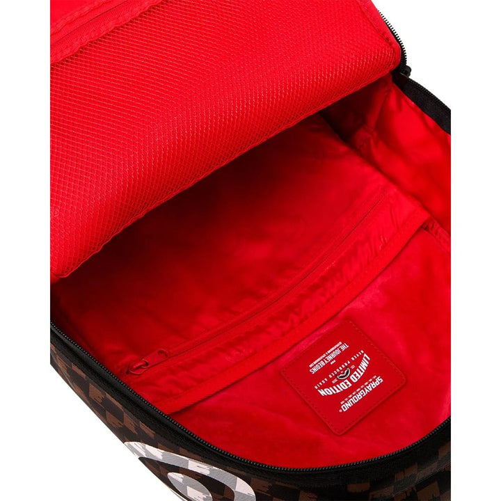 Sprayground Zaino Brown And Cream Drip Check Shark Backpack