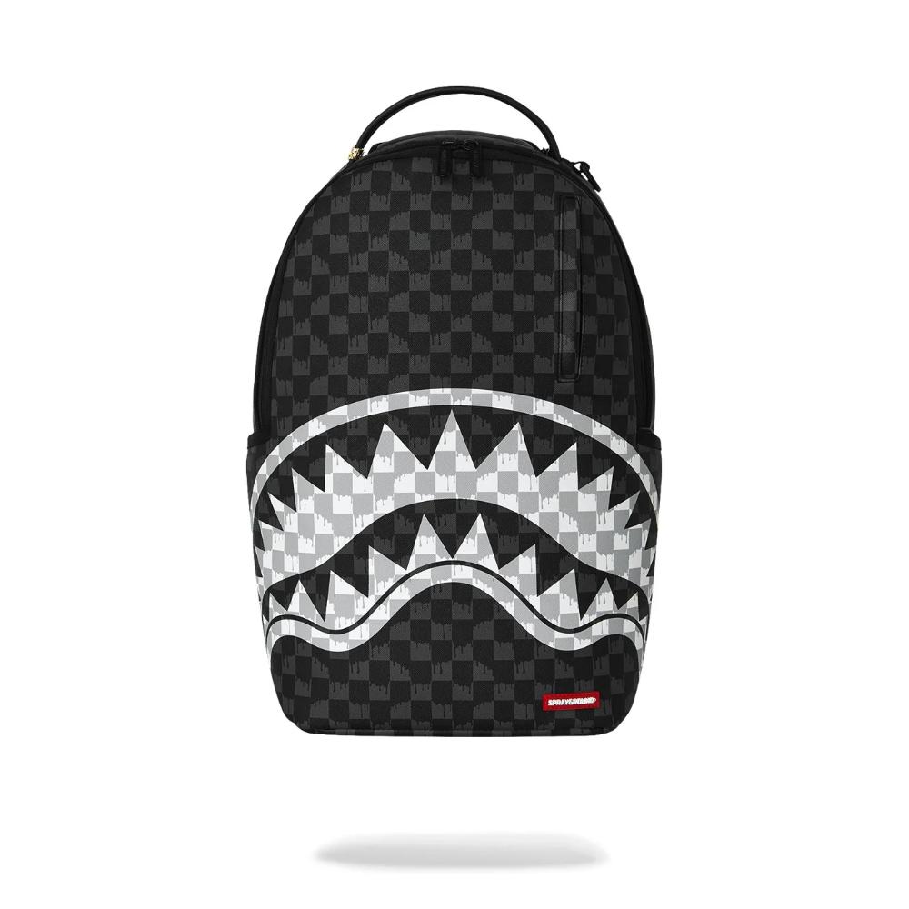 Sprayground Zaino Black And White Drip Check Shark Backpack