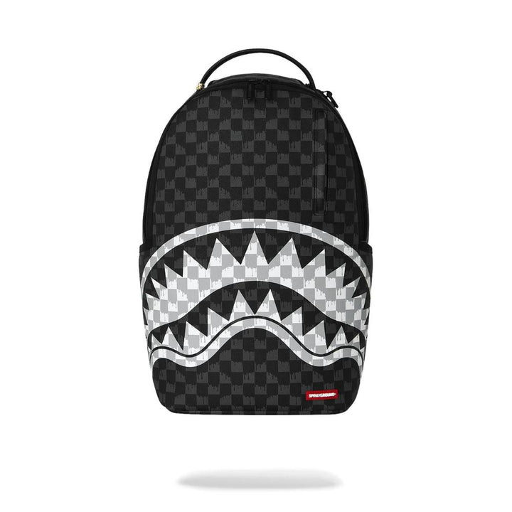Sprayground Zaino Black And White Drip Check Shark Backpack