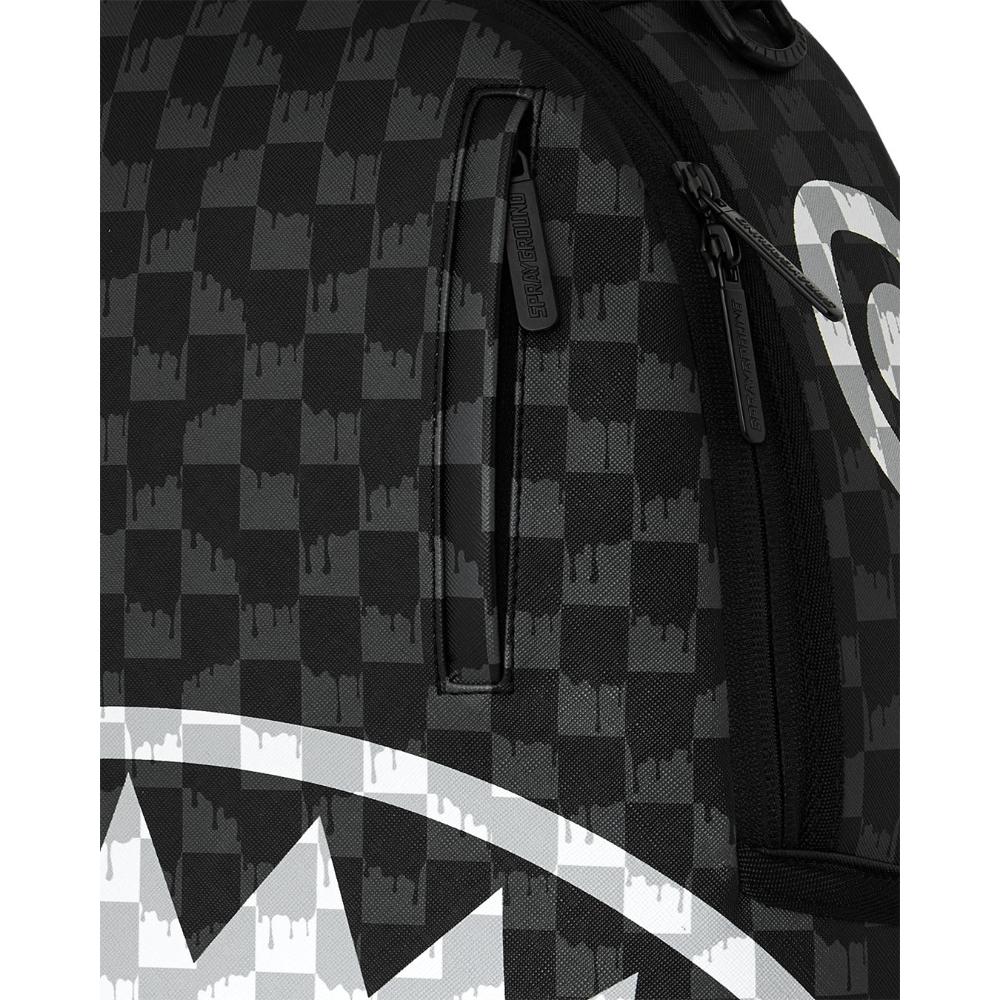 Sprayground Zaino Black And White Drip Check Shark Backpack