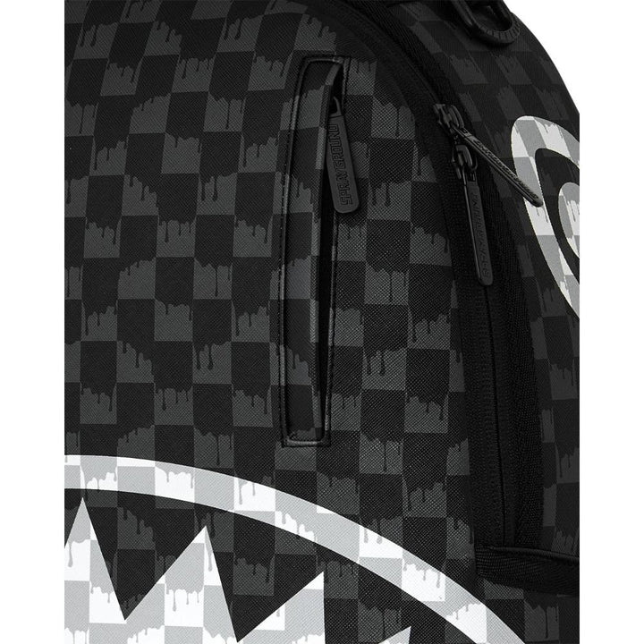 Sprayground Zaino Black And White Drip Check Shark Backpack