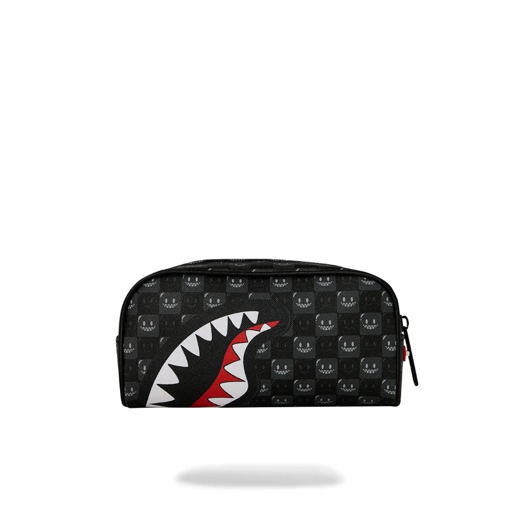 Sprayground Astuccio Sharks In Paris WTF Bubbly Black Check Pouch