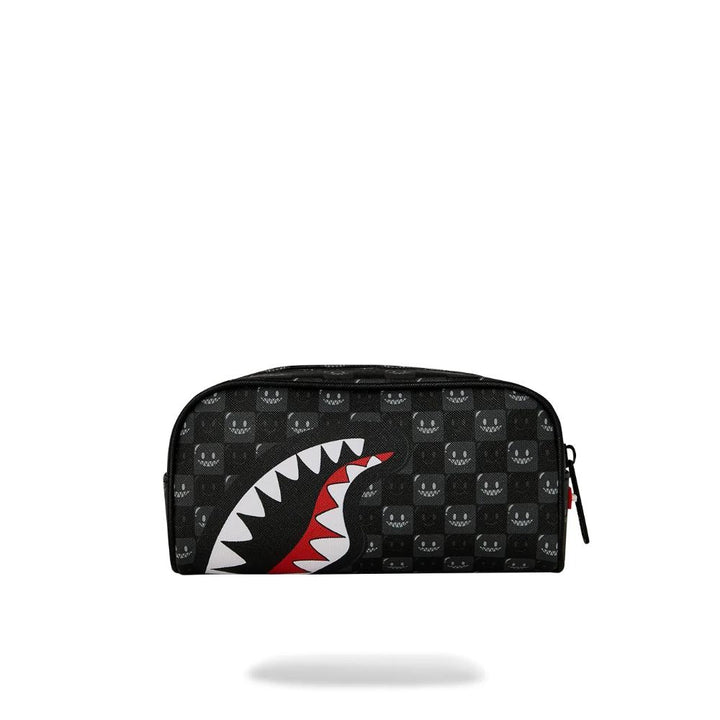 Sprayground Astuccio Sharks In Paris WTF Bubbly Black Check Pouch