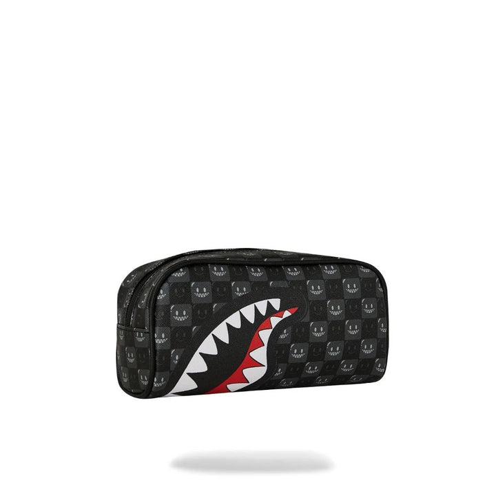 Sprayground Astuccio Sharks In Paris WTF Bubbly Black Check Pouch