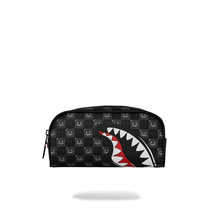 Sprayground Astuccio Sharks In Paris WTF Bubbly Black Check Pouch
