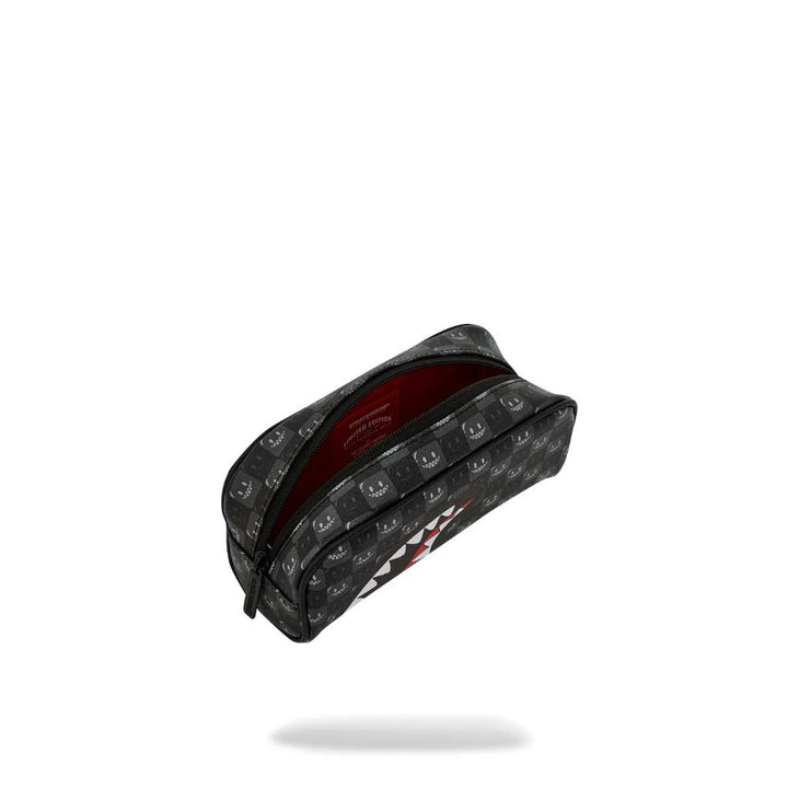 Sprayground Astuccio Sharks In Paris WTF Bubbly Black Check Pouch