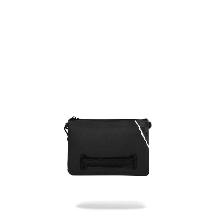 Sprayground Pouchette Center Rip Revealing Gray Check Crossover Clutch