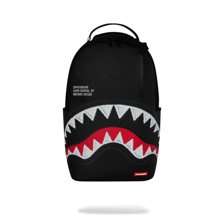Sprayground Zaino Shark Central Black Ebroidered Shark Backpack