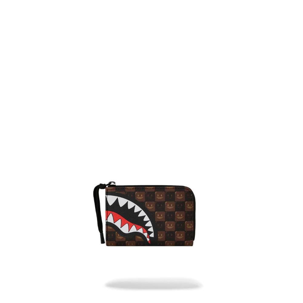 Sprayground Portafoglio Sharks In Paris WTF Bubble Brown Check Wallet