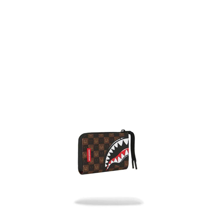Sprayground Portafoglio Sharks In Paris WTF Bubble Brown Check Wallet