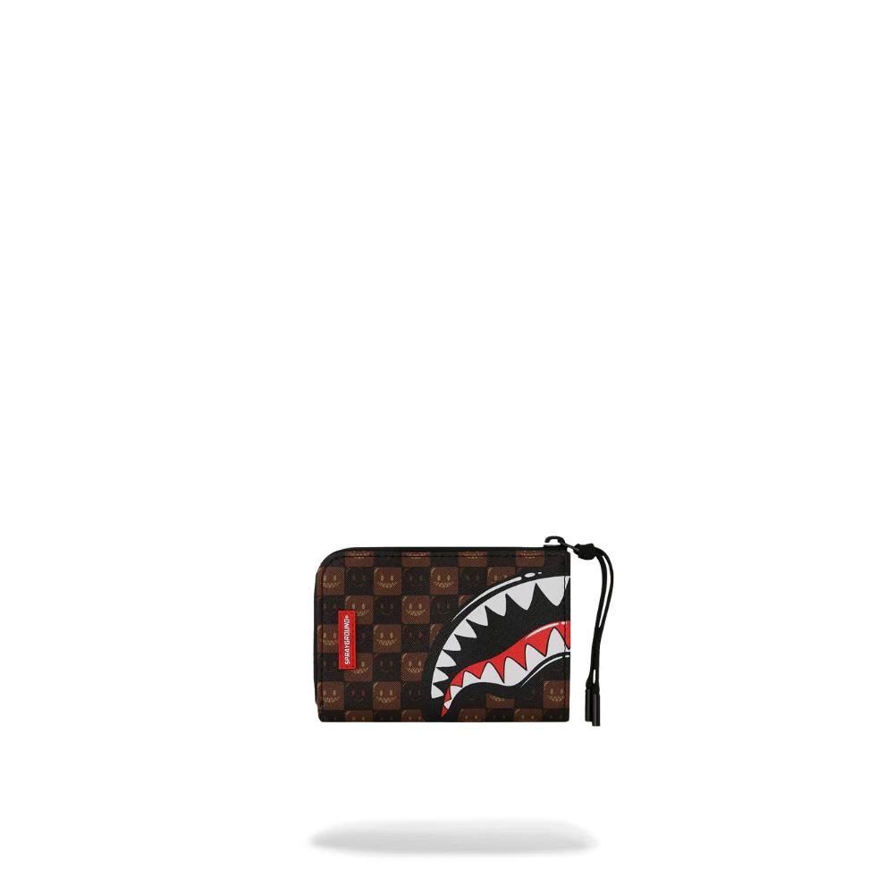 Sprayground Portafoglio Sharks In Paris WTF Bubble Brown Check Wallet