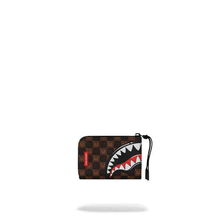 Sprayground Portafoglio Sharks In Paris WTF Bubble Brown Check Wallet