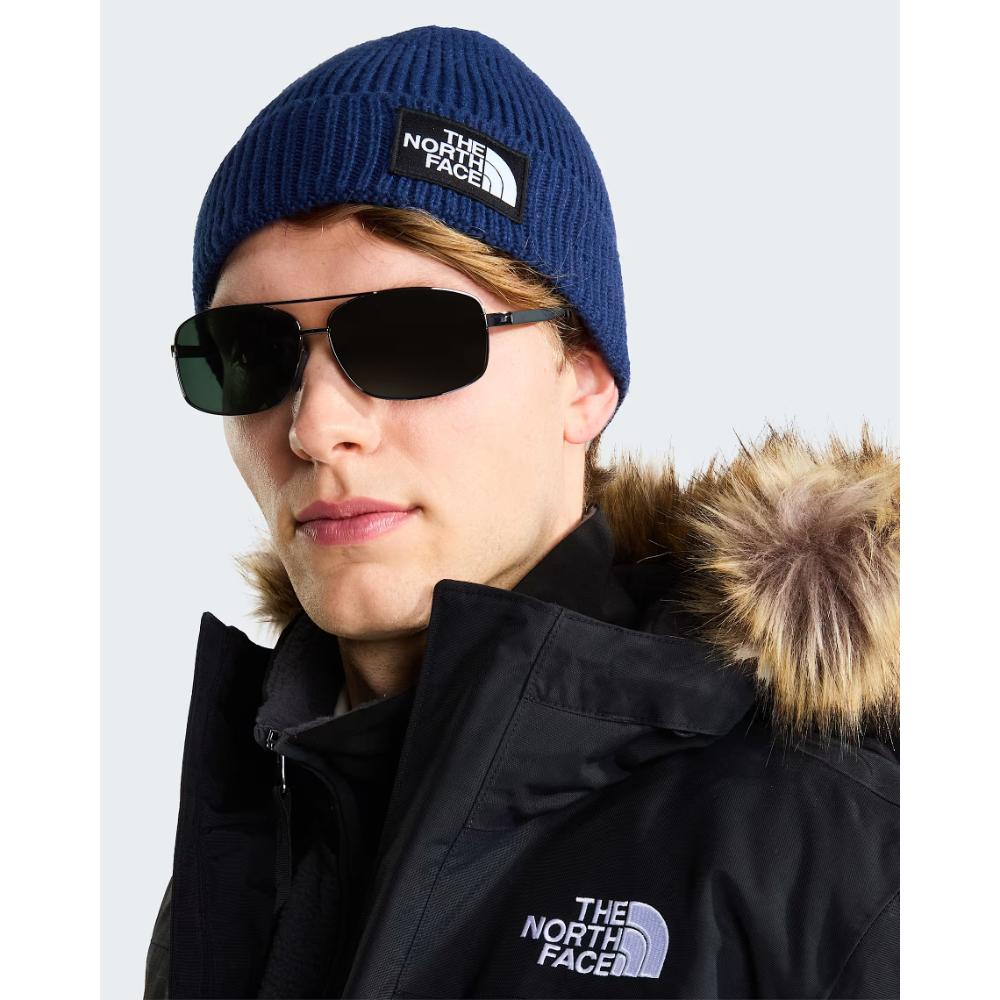The North Face Berretto Con Risvolto Logo Box Summit Navy