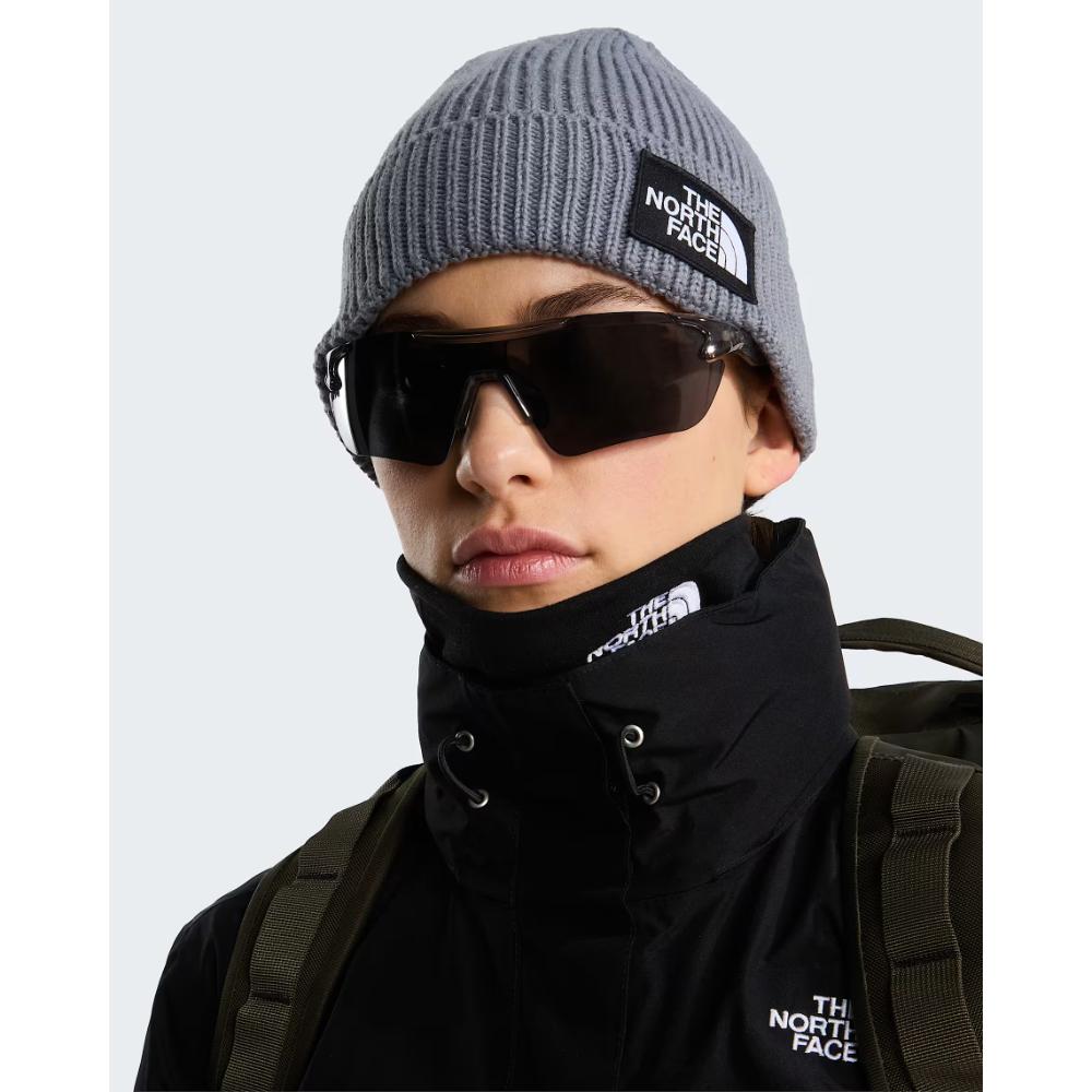 The North Face Berretto Con Risvolto Logo Box Grey Heather