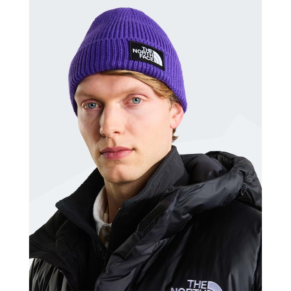 The North Face Berretto Con Risvolto Logo Box Peak Purple