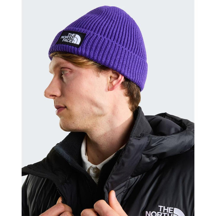 The North Face Berretto Con Risvolto Logo Box Peak Purple