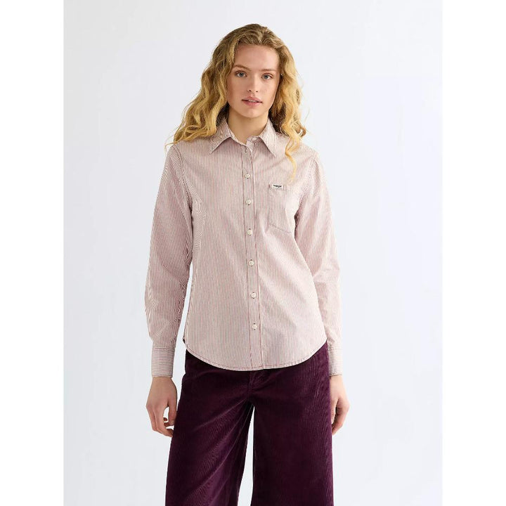 Wrangler Regular One Pocket Shirt Rose Brown Donna