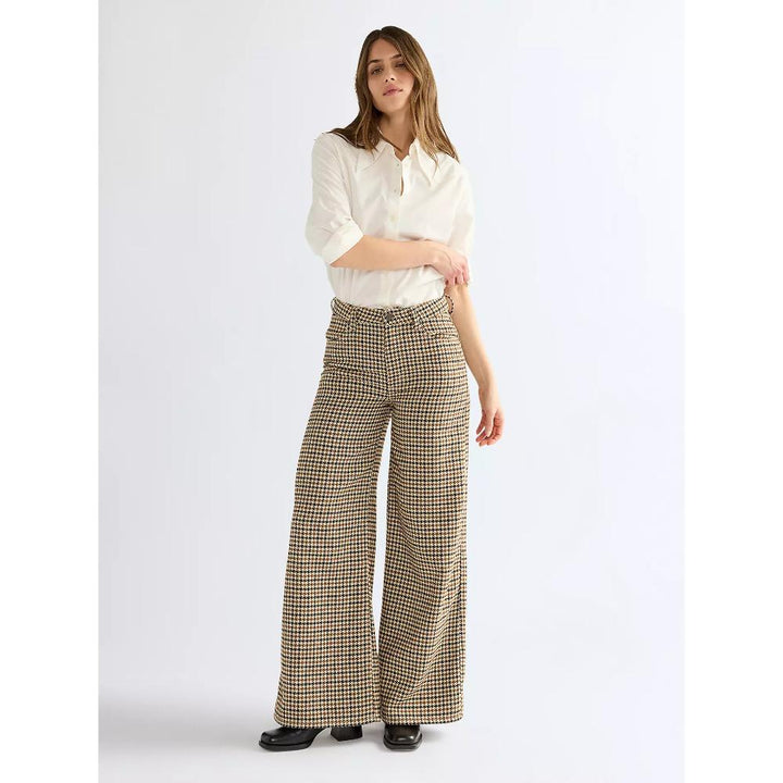 Wrangler Canyon Loose Trousers Houndstooth Bison Donna