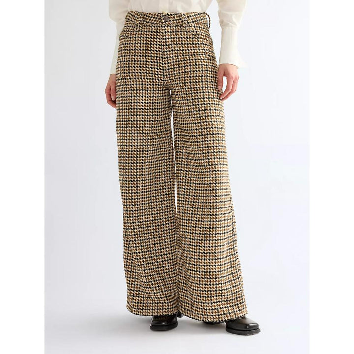 Wrangler Canyon Loose Trousers Houndstooth Bison Donna