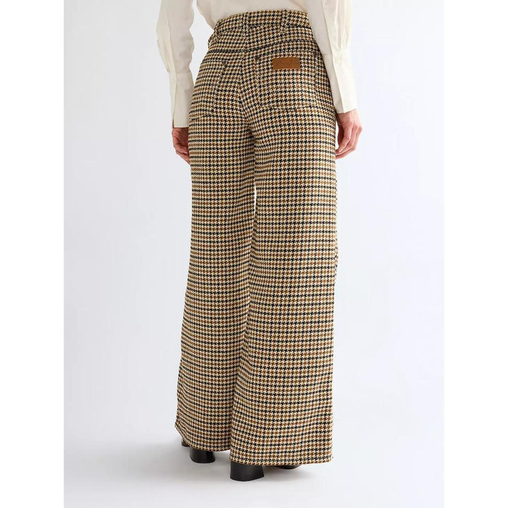 Wrangler Canyon Loose Trousers Houndstooth Bison Donna