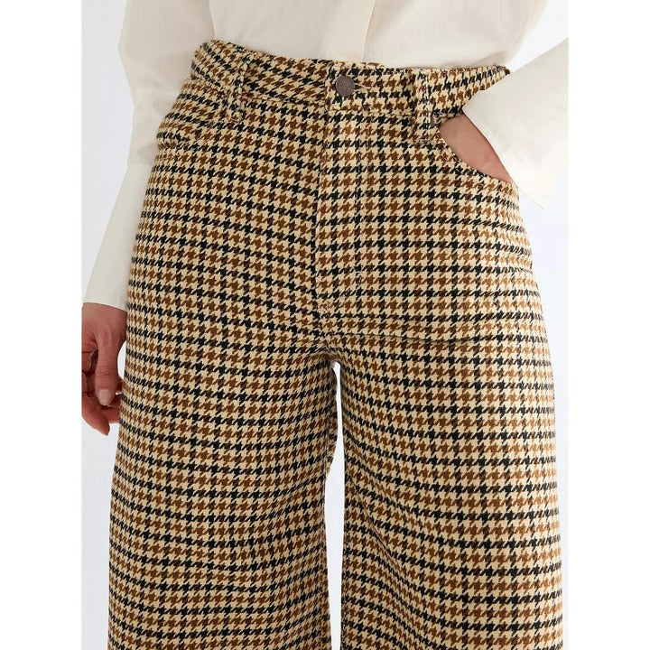 Wrangler Canyon Loose Trousers Houndstooth Bison Donna