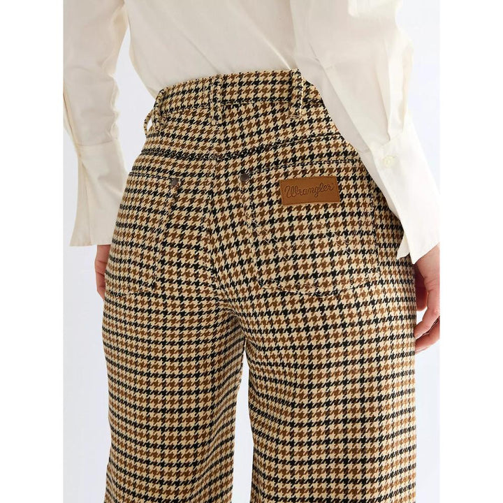 Wrangler Canyon Loose Trousers Houndstooth Bison Donna