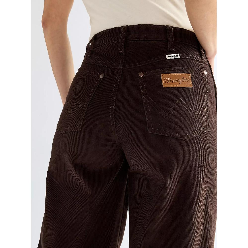 Wrangler Canyon Loose Corduroy Trousers Chocolate Torte Donna