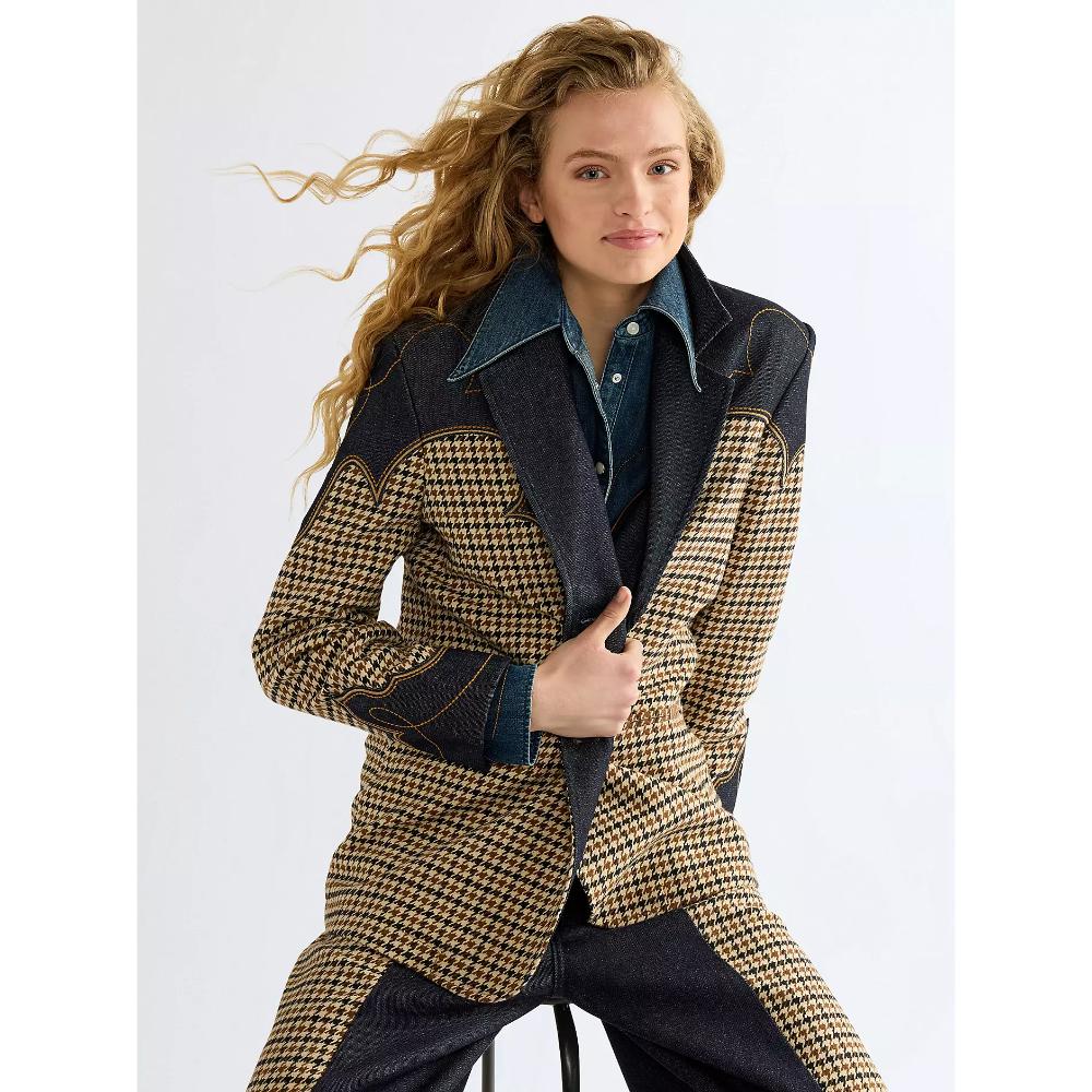 Wrangler Regular Houndstooth Blazer Rinse Donna