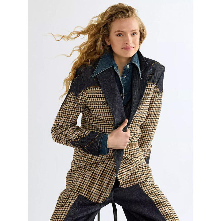 Wrangler Regular Houndstooth Blazer Rinse Donna