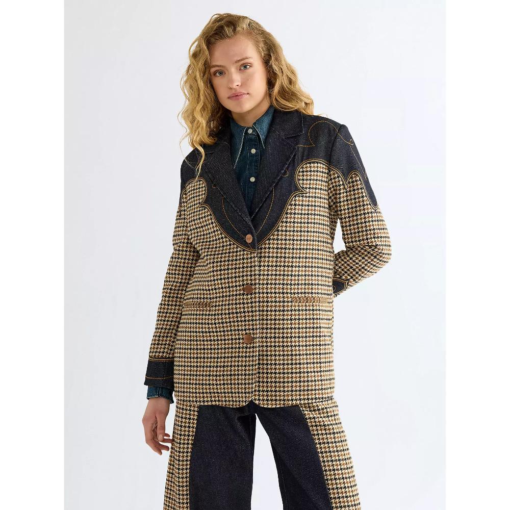 Wrangler Regular Houndstooth Blazer Rinse Donna