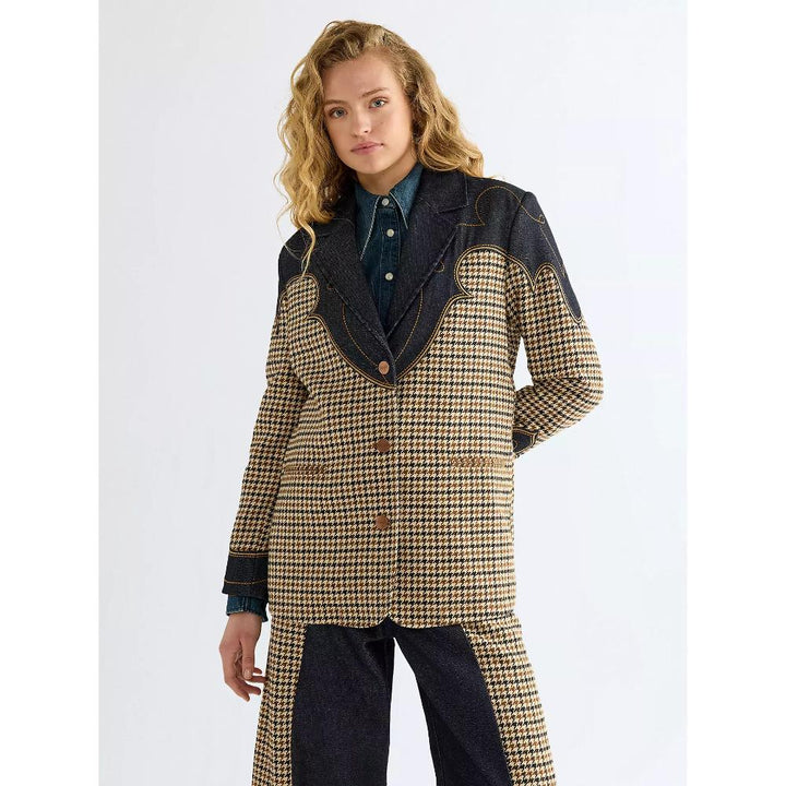 Wrangler Regular Houndstooth Blazer Rinse Donna