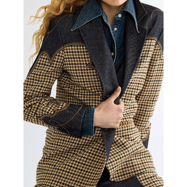 Wrangler Regular Houndstooth Blazer Rinse Donna