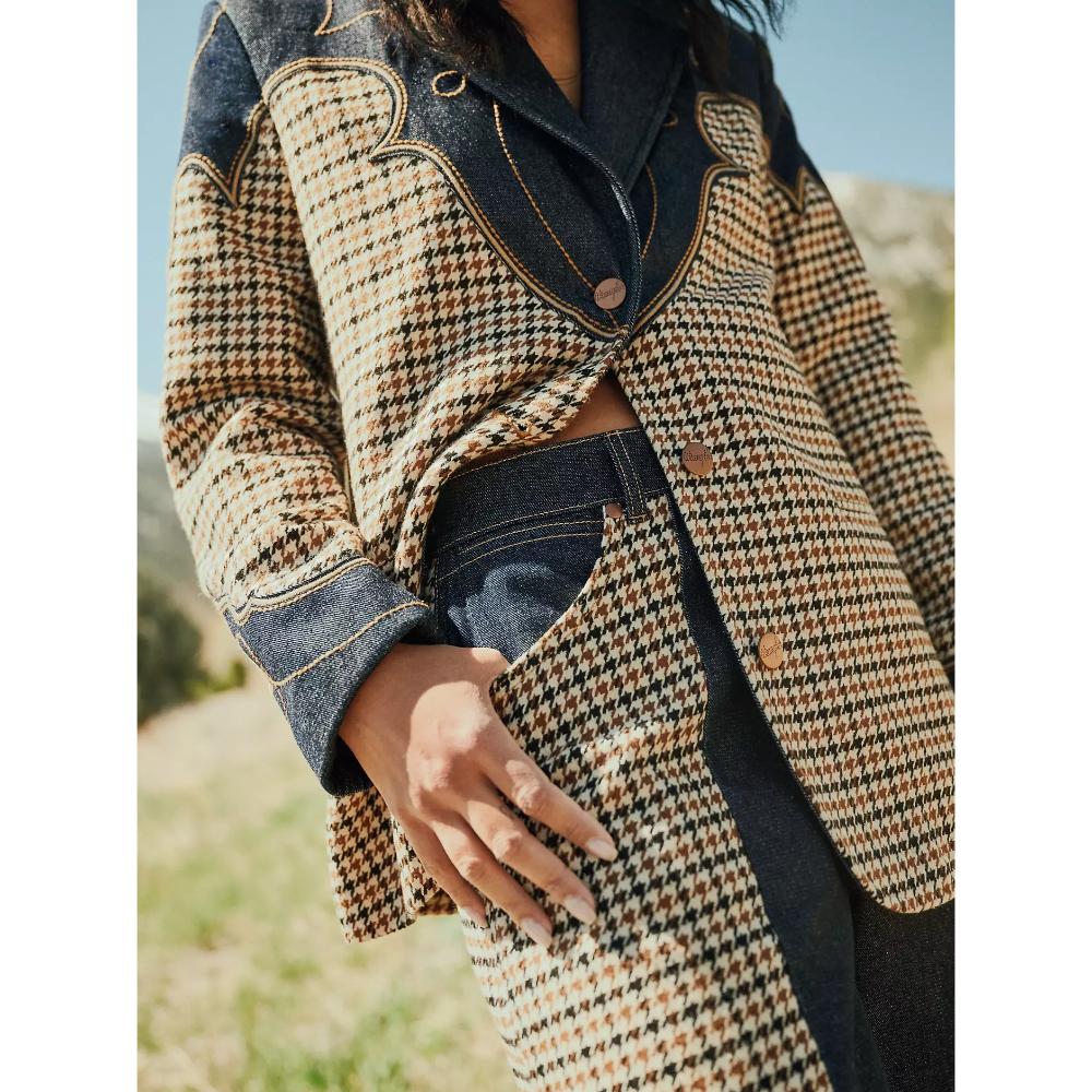 Wrangler Regular Houndstooth Blazer Rinse Donna