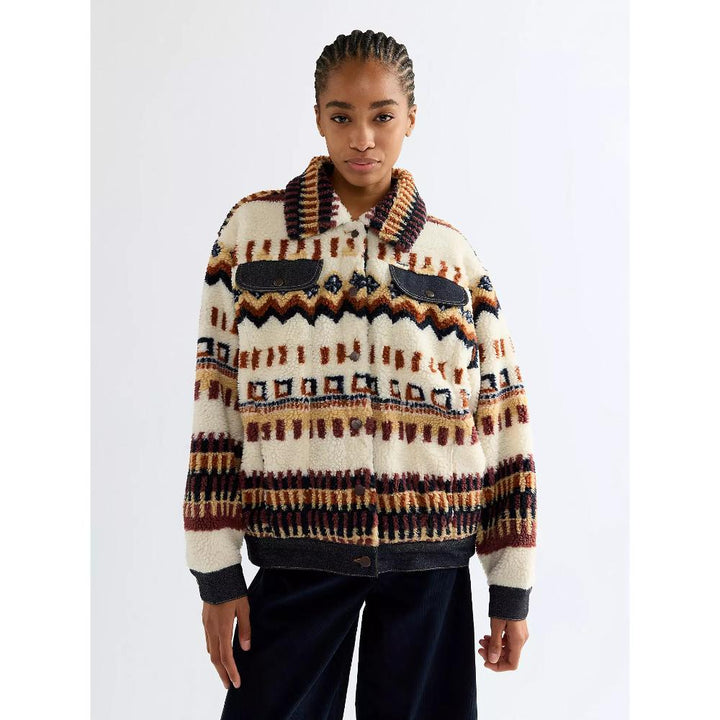 Wrangler Relaxed Sherpa Trucker Jacket Fun Fairisle Donna