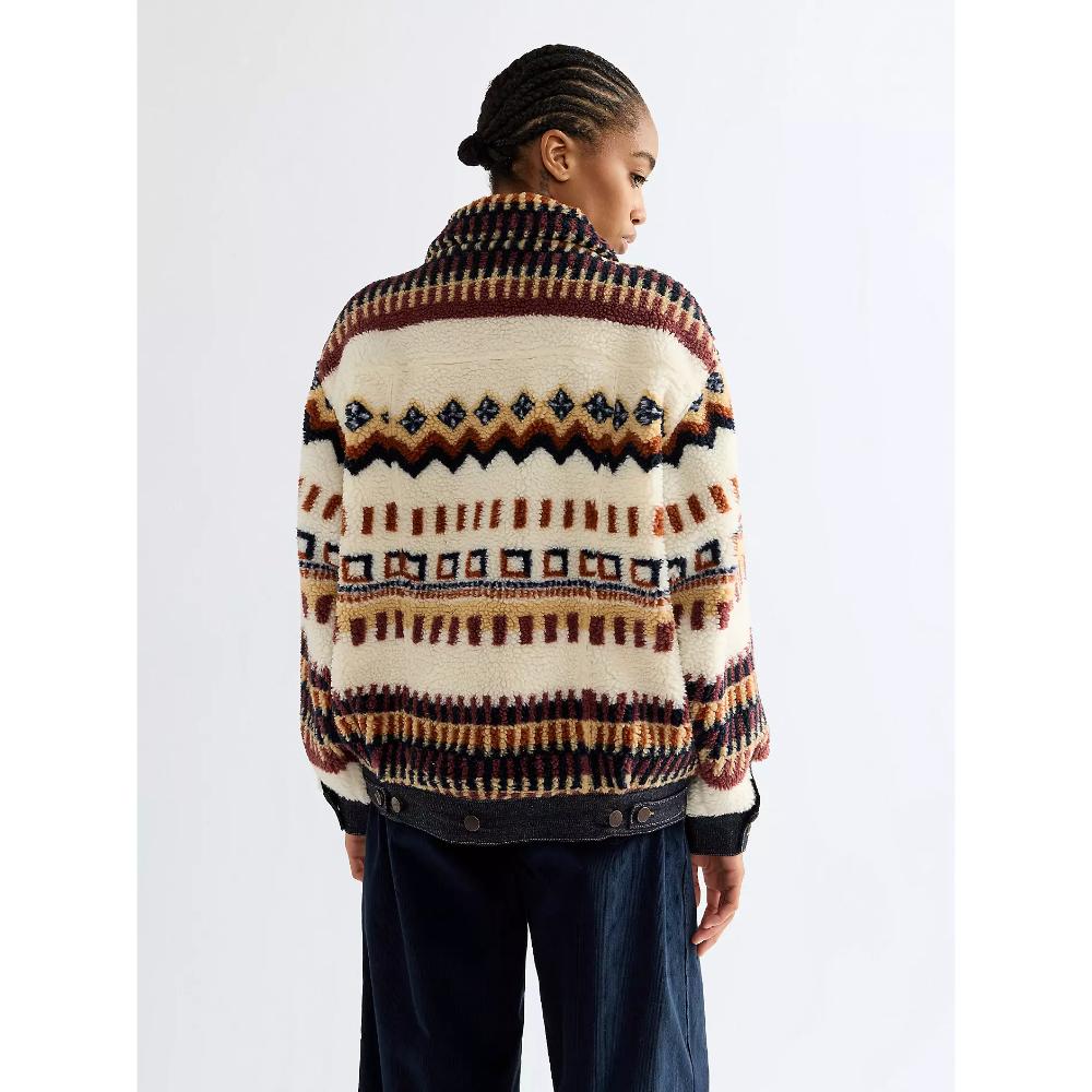 Wrangler Relaxed Sherpa Trucker Jacket Fun Fairisle Donna