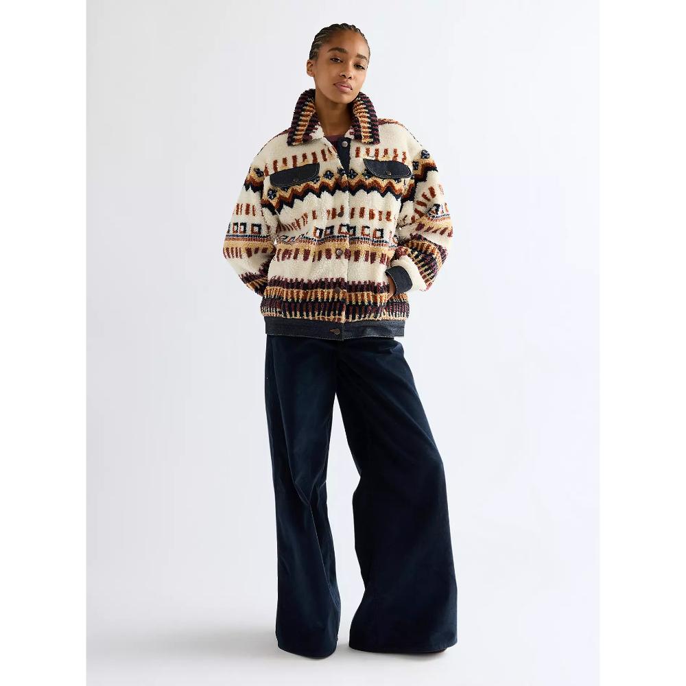Wrangler Relaxed Sherpa Trucker Jacket Fun Fairisle Donna