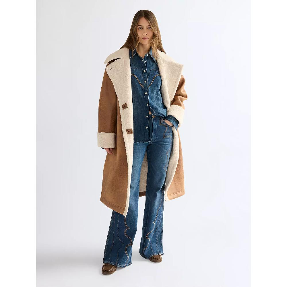 Wrangler Relaxed Wrange Coat Medium Brown Donna