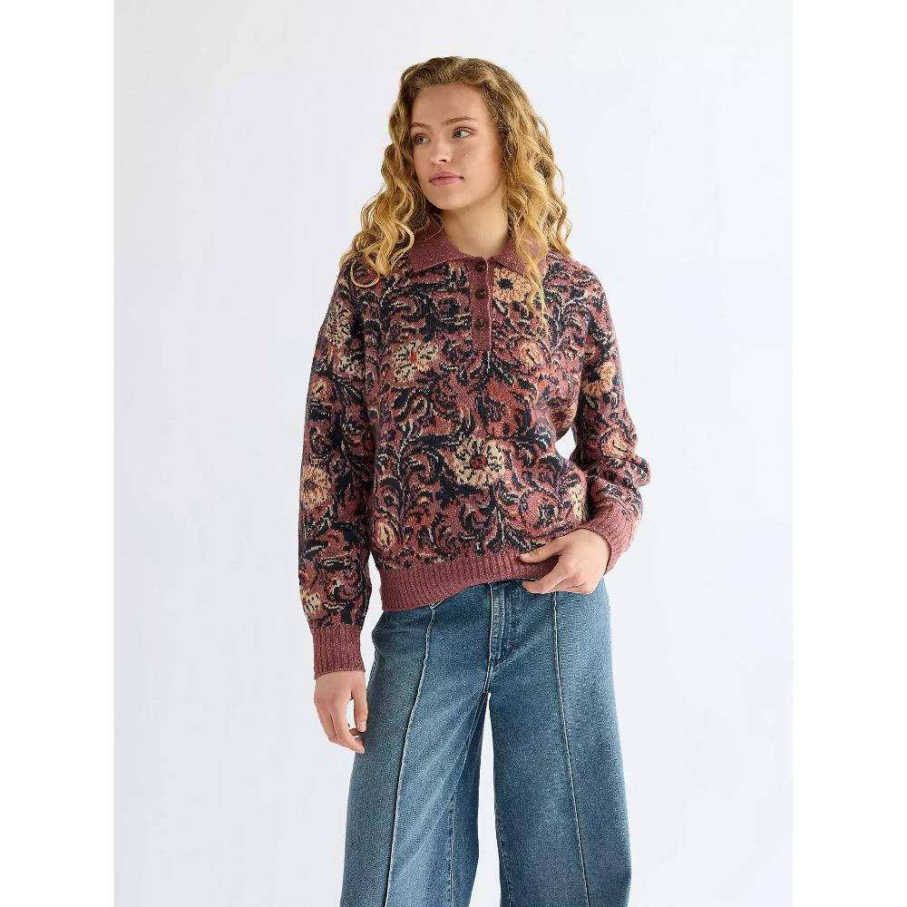 Wrangler Regular Ranch Floral Polo Sweater Mystic Floral Donna
