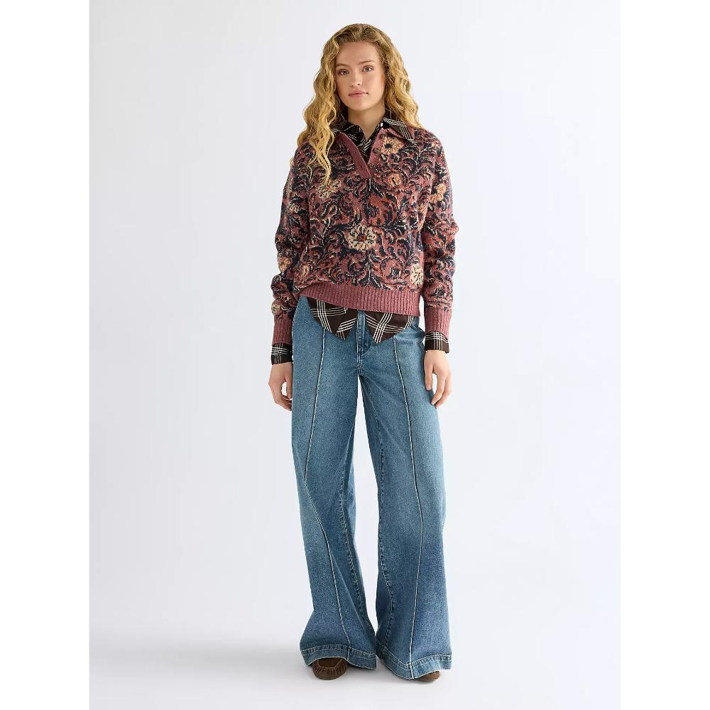 Wrangler Regular Ranch Floral Polo Sweater Mystic Floral Donna