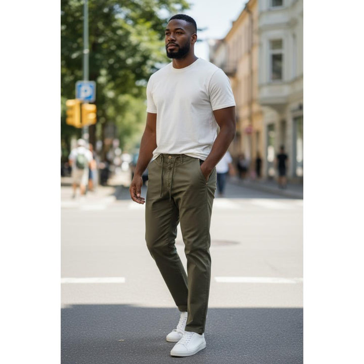 Berna Pantalone Pence & Coulisse Verde Uomo