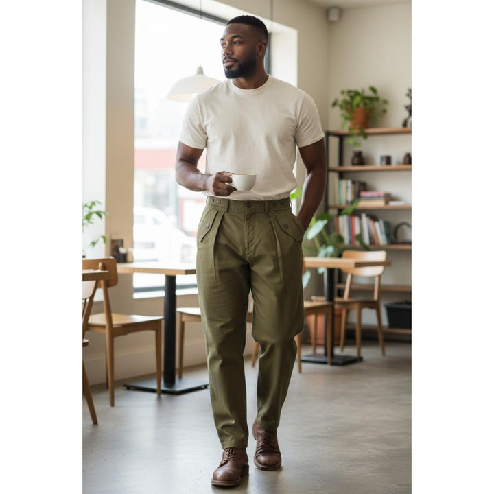 Berna Pantalone Verde Uomo